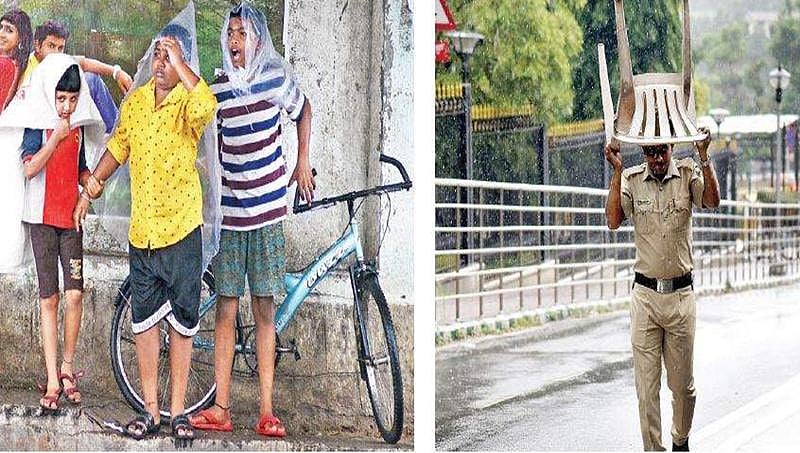 ನಗರದ ಹಲವೆಡೆ ಮಳೆಯ ಆರ್ಭಟ: ನಗರದ ಜನ ಜೀವನ ಅಸ್ತವ್ಯಸ್ತ