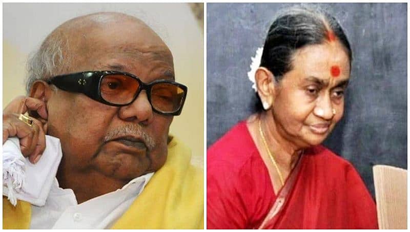 ಮಾಜಿ ಸಿಎಂ ದಿವಂಗತ ಕರುಣಾನಿಧಿ ಪತ್ನಿ ದಯಾಳು ಅಮ್ಮಾಳ್‌ ಅಸ್ವಸ್ಥ: ಆಸ್ಪತ್ರೆಗೆ ದಾಖಲು