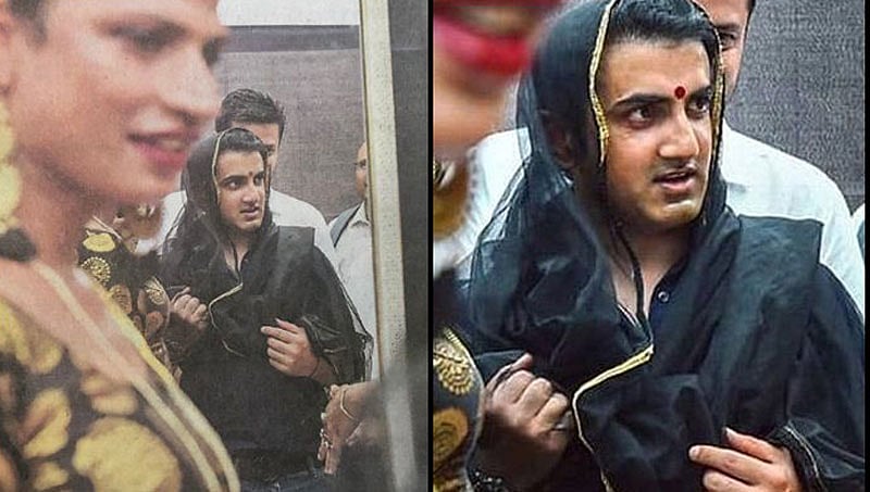 ಸೀರೆ ಉಟ್ಟು, ಬಿಂದಿ ಧರಿಸಿದ ಕ್ರಿಕೆಟಿಗ ಗೌತಮ್ ಗಂಭೀರ್, ಕಾರಣ ಏನು?