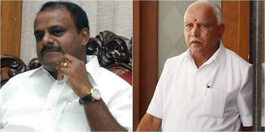 ಯಡಿಯೂರಪ್ಪ- ಕುಮಾರಸ್ವಾಮಿ ಮುಖಾಮುಖಿ, ಸಿಎಂ ಕೈ ಕುಲುಕಿದ ಮಾಜಿ ಸಿಎಂ
