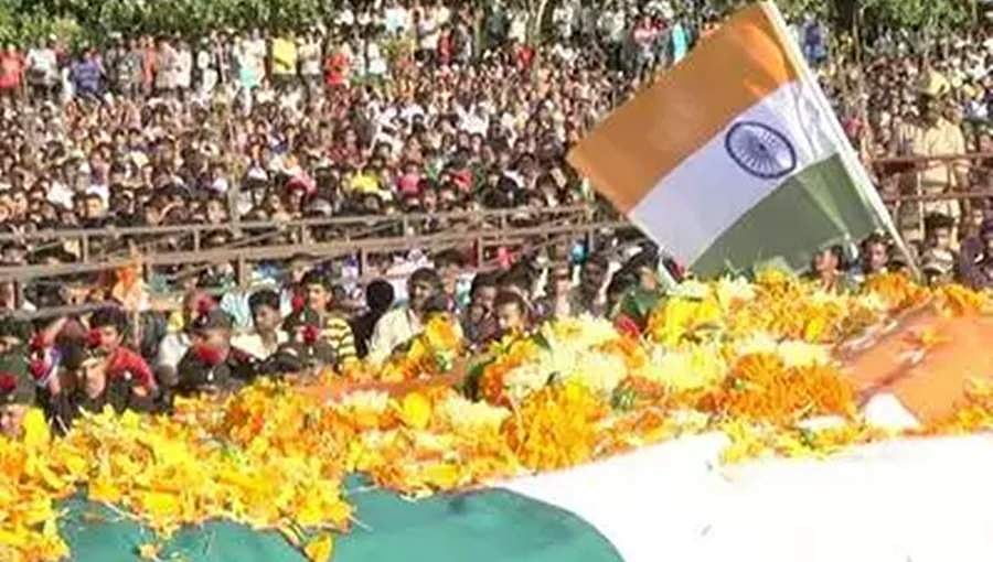 ಬೆಳಗಾವಿ: ಹುತಾತ್ಮ ಯೋಧ ರಾಹುಲ್ ಪಂಚಭೂತಗಳಲ್ಲಿ ಲೀನ