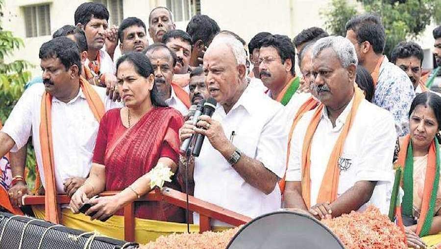 ಬಿಜೆಪಿಗೆ ಬಹುಮತ ಬಾರದಂತೆ ತಡೆಯಲು ಕಾಂಗ್ರೆಸ್ , ಜೆಡಿಎಸ್ ಕಾರ್ಯಕರ್ತರ ಹುನ್ನಾರ- ಯಡಿಯೂರಪ್ಪ