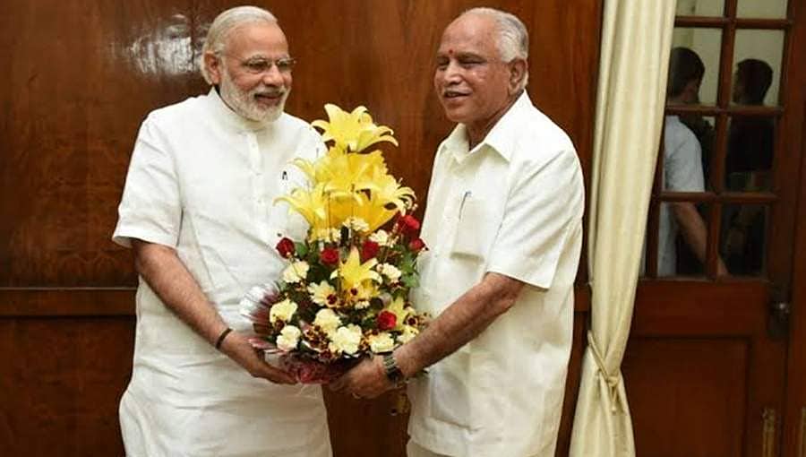 ಬಿಜೆಪಿ ಸಂಸದೀಯ ಸಭೆ: ಸಿಎಂ ಯಡಿಯೂರಪ್ಪಗೆ ಎದ್ದುನಿಂತು ಗೌರವ ಸಲ್ಲಿಸಿದ ಪ್ರಧಾನಿ ಮೋದಿ