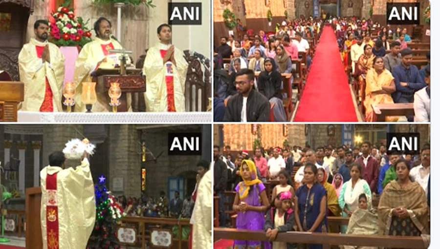 ದೇಶಾದ್ಯಂತ ಸಂಭ್ರಮದ ಕ್ರಿಸ್ ಮಸ್ ಆಚರಣೆ: ಚರ್ಚ್ ಗಳಲ್ಲಿ ಮಧ್ಯರಾತ್ರಿ ಸಾಮೂಹಿಕ ಪ್ರಾರ್ಥನೆ