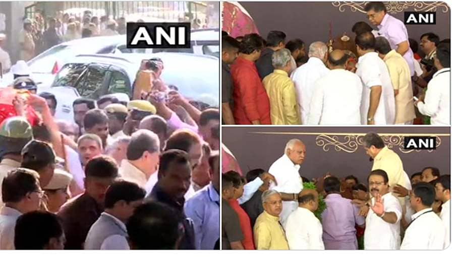 ಬೆಂಗಳೂರಿಗೆ ಆಗಮಿಸಿದ ಶ್ರೀಗಳ ಪಾರ್ಥೀವ ಶರೀರ: ನ್ಯಾಷನಲ್ ಕಾಲೇಜ್ ಮೈದಾನದಲ್ಲಿ ಸಾರ್ವಜನಿಕರ ದರ್ಶನಕ್ಕೆ ವ್ಯವಸ್ಥೆ