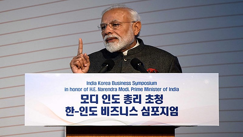 ಭಾರತದ ಆರ್ಥಿಕತೆ ಸದೃಢ, ಶೀಘ್ರವೇ 5 ಟ್ರಿಲಿಯನ್ ಡಾಲರ್ ಗೆ ಏರಿಕೆ: ದಕ್ಷಿಣ ಕೊರಿಯಾದಲ್ಲಿ ಪ್ರಧಾನಿ ಮೋದಿ