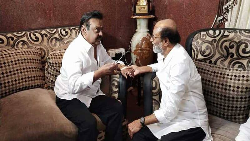 ಕುತೂಹಲ ಮೂಡಿಸಿದ ರಜನೀಕಾಂತ್ ಡಿಎಂಡಿಕೆ ಮುಖಂಡ ವಿಜಯಕಾಂತ್ ಭೇಟಿ!