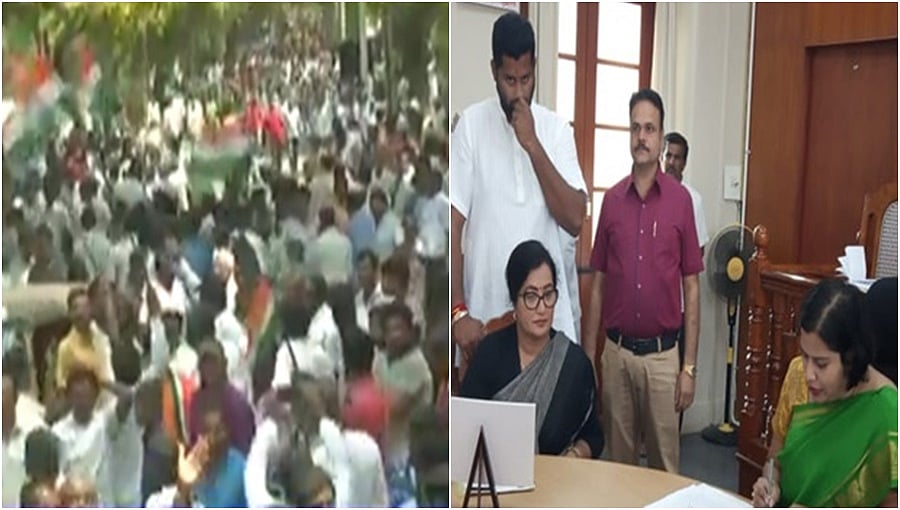 ಸಾವಿರಾರು ಬೆಂಬಲಿಗರೊಂದಿಗೆ ಬಂದು ಸುಮಲತಾ ನಾಮಪತ್ರ ಸಲ್ಲಿಕೆ: ಯಶ್, ದರ್ಶನ್ ಸಾಥ್!
