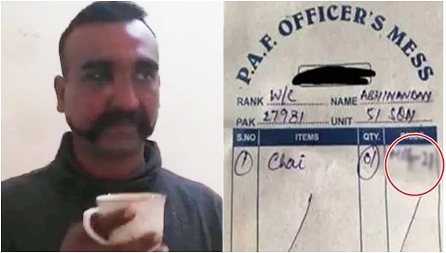 ಪಾಕ್ ಸೇನಾ ಮೆಸ್ನಲ್ಲಿ ಅಭಿನಂದನ್ ಕುಡಿದ ಟೀ ಬಿಲ್ನಲ್ಲಿ ಏನಿತ್ತು ಅಂತ ಗೊತ್ತಾದ್ರೆ ಅಚ್ಚರಿ ಪಡುತ್ತೀರಿ, ಫೋಟೋ ವೈರಲ್!