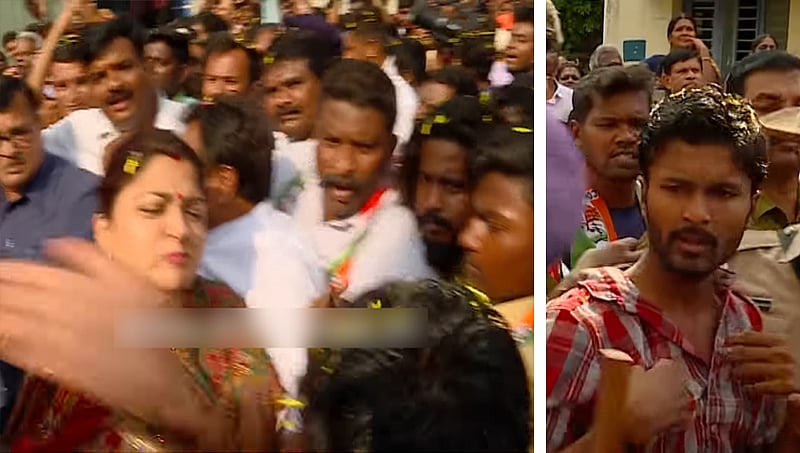 ಅನುಚಿತ ವರ್ತನೆ: ಯುವಕನಿಗೆ ಕಪಾಳ ಮೋಕ್ಷ ಮಾಡಿದ ಖುಷ್ಬೂ!