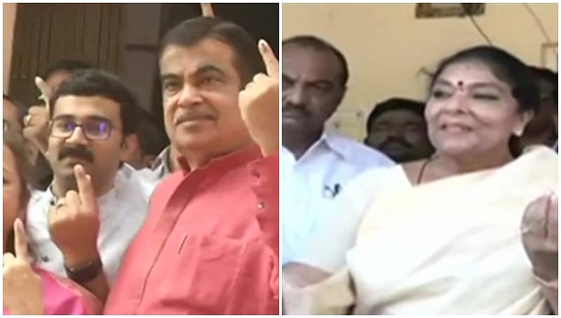 ನಾಗ್ಪುರದಲ್ಲಿ ಕೇಂದ್ರ ಸಚಿವ ನಿತಿನ್ ಗಡ್ಕರಿ, ಖಮ್ಮಮ್ ನಲ್ಲಿ ರೇಣುಕಾ ಚೌಧರಿ ಮತದಾನ