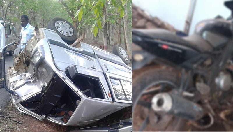 ಶಿವಮೊಗ್ಗದಲ್ಲಿ ಭೀಕರ ರಸ್ತೆ ಅಪಘಾತ, ಇಬ್ಬರು ಬೈಕ್ ಸವಾರರ ಸಾವು