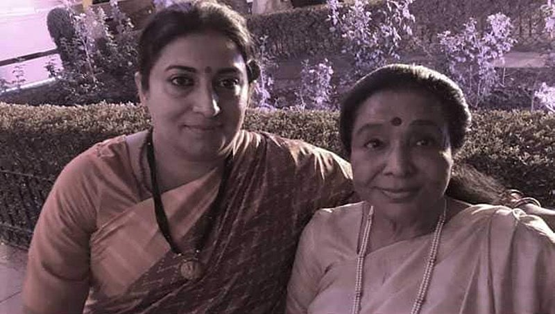 ಸ್ಮೃತಿ ಇರಾನಿ ಅವರದ್ದು ಕಾಳಜಿ ತುಂಬಿದ ವ್ಯಕ್ತಿತ್ವ: ಆಶಾ ಭೋಂಸ್ಲೆ ಮೆಚ್ಚುಗೆ