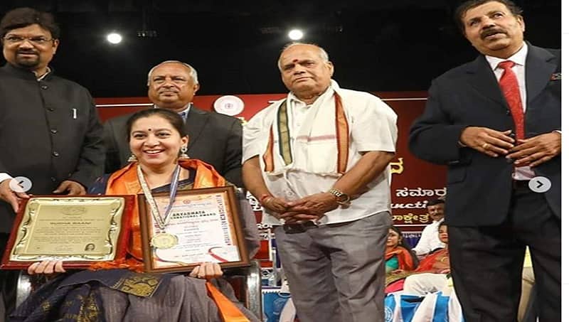 ನಟಿ ಸುಧಾರಾಣಿಗೆ ಪ್ರತಿಷ್ಟಿತ ಅಂತರಾಷ್ಟ್ರೀಯ ಪ್ರಶಸ್ತಿ