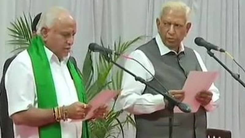 ನಾಲ್ಕನೇ ಬಾರಿ ರಾಜ್ಯದ ಮುಖ್ಯಮಂತ್ರಿಯಾಗಿ ಬಿ.ಎಸ್. ಯಡಿಯೂರಪ್ಪ ಪ್ರಮಾಣ