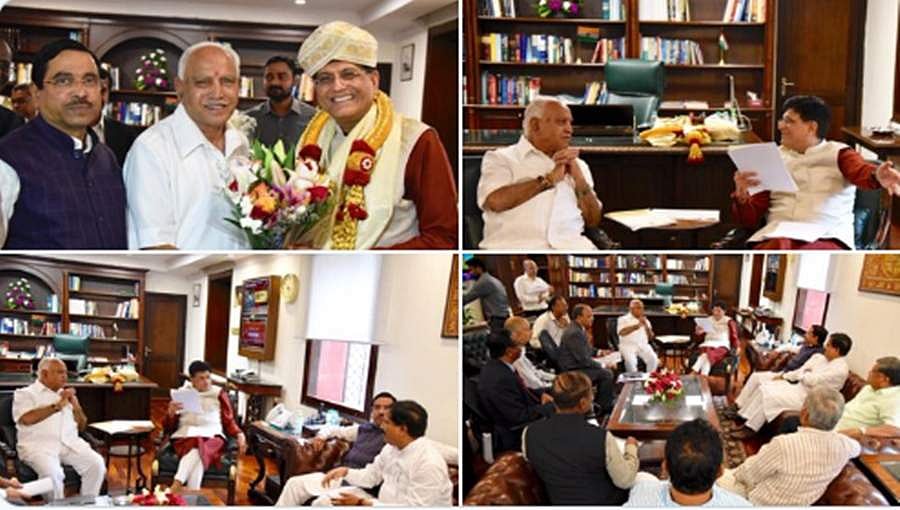 ರೈಲ್ವೆ ಸಚಿವರನ್ನು ಭೇಟಿಯಾದ ಯಡಿಯೂರಪ್ಪ: ವಿವಿಧ ಯೋಜನೆ ಕುರಿತು ಚರ್ಚೆ  
