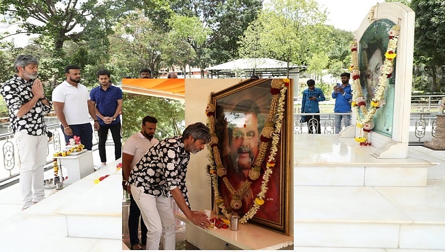 ಡಾ. ರಾಜ್, ಅಂಬರೀಶ್ ಸಮಾಧಿಗೆ ನಮಿಸಿದ ತೆಲುಗು ನಟ ಜಗಪತಿ ಬಾಬು