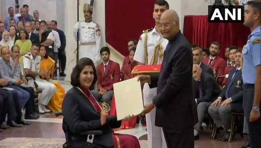 ರಾಷ್ಟ್ರೀಯ ಕ್ರೀಡಾದಿನ: ಪ್ಯಾರಾ ಅಥ್ಲೀಟ್ ದೀಪಾ ಮಲಿಕ್ ಗೆ 'ಖೇಲ್ ರತ್ನ', ಹಲವು ಸಾಧಕರಿಗೆ ಕ್ರೀಡಾ ಪ್ರಶಸ್ತಿ ಪ್ರಧಾನ