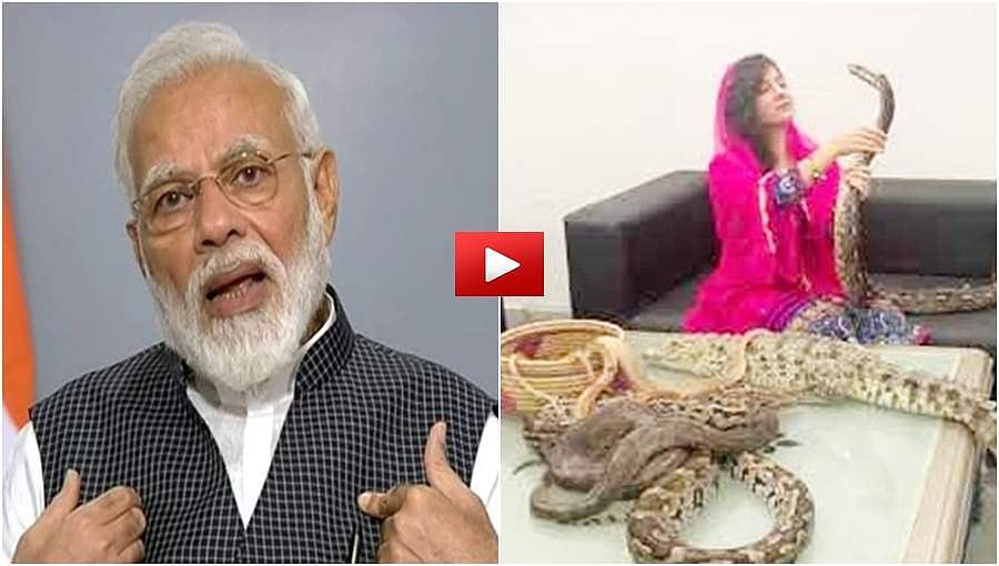 ಬಾಯಿಗೆ ಟೇಪ್ ಹಾಕಿರುವ ಮೊಸಳೆ, ಹೆಬ್ಬಾವು ಹಿಡಿದು ಪ್ರಧಾನಿ ಮೋದಿಗೆ ಬೆದರಿಕೆ ಹಾಕಿದ ಪಾಕ್ ಸಿಂಗರ್, ವಿಡಿಯೋ!