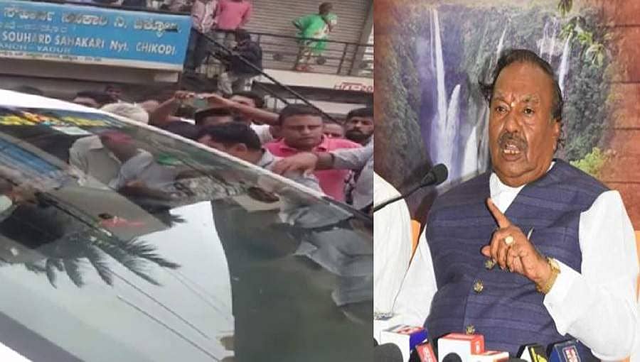 ಸುಮ್ಮನೆ ಹೋಗಿ, ಕೊಡ್ತಿರೋ ಪರಿಹಾರವೇ ಹೆಚ್ಚು: ಈಶ್ವರಪ್ಪ ಕಾರಿಗೆ ಮುತ್ತಿಗೆ ಹಾಕಿ ಸಂತ್ರಸ್ತರ ಕಿಡಿ