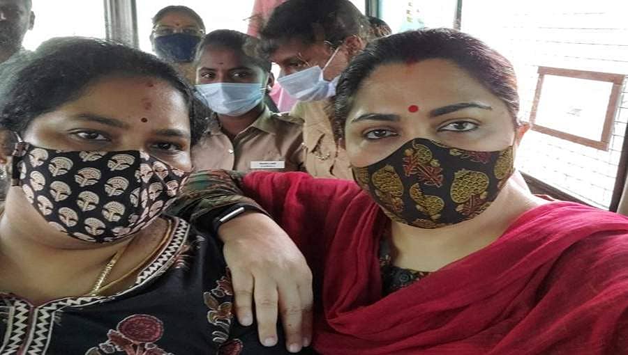 ಪ್ರತಿಭಟನೆಗೆ ತೆರಳುತ್ತಿದ್ದ ಬಿಜೆಪಿ ನಾಯಕಿ ಖುಷ್ಬೂ ಬಂಧನ