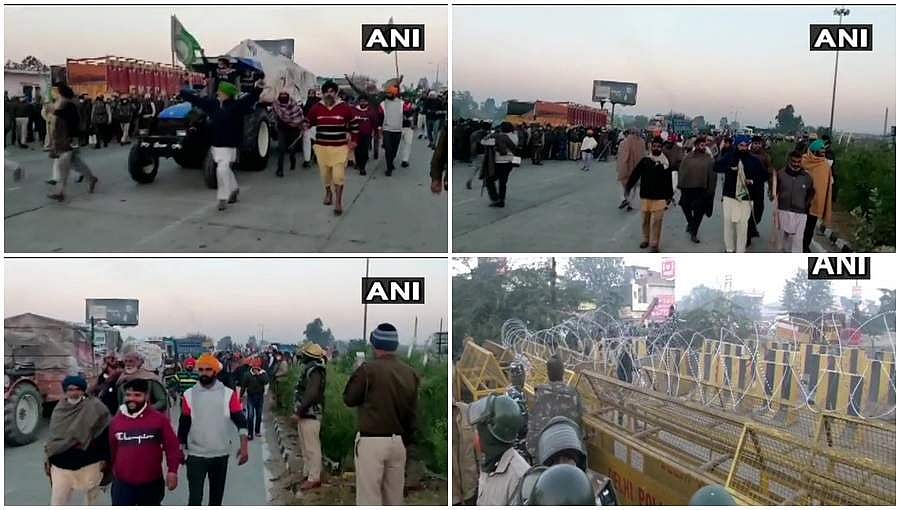 ದೆಹಲಿ ಗಡಿ ಸಮೀಪಿಸಿದ 'ದೆಹಲಿ ಚಲೋ' ಪ್ರತಿಭಟನೆ ನಿರತ ಪಂಜಾಬ್ ರೈತರು: ರಾಷ್ಟ್ರ ರಾಜಧಾನಿ ಸುತ್ತಮುತ್ತ ತೀವ್ರ ಭದ್ರತೆ 