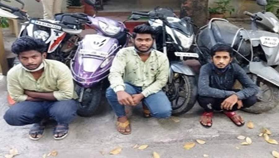 ಬೆಂಗಳೂರು: ಮೂವರು ವಾಹನ ಕಳ್ಳರ ಬಂಧನ, ನಾಲ್ಕು ದ್ವಿಚಕ್ರ ವಾಹನ ವಶ