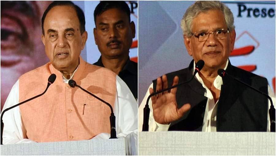 ಡೊನಾಲ್ಡ್ ಟ್ರಂಪ್ ಅವರ ಭೇಟಿಯಿಂದ ಭಾರತಕ್ಕೆ ಏನೂ ಲಾಭವಿಲ್ಲ: ಸುಬ್ರಹ್ಮಣ್ಯನ್ ಸ್ವಾಮಿ, ಸೀತಾರಾಮ್ ಯೆಚೂರಿ