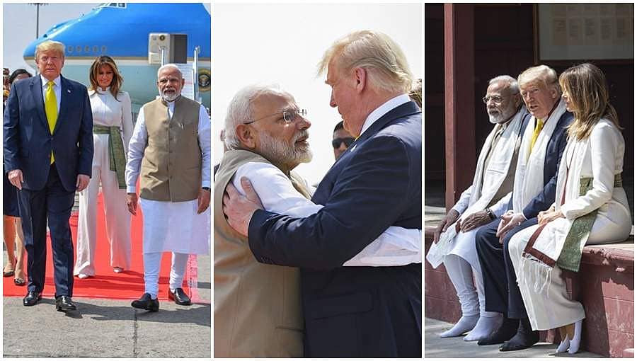 'ನಮಸ್ತೆ ಟ್ರಂಪ್', ಮೋದಿ ತವರಿನಲ್ಲಿ ಅಮೆರಿಕ ಅಧ್ಯಕ್ಷರಿಗೆ ಅದ್ಧೂರಿ ಸ್ವಾಗತ