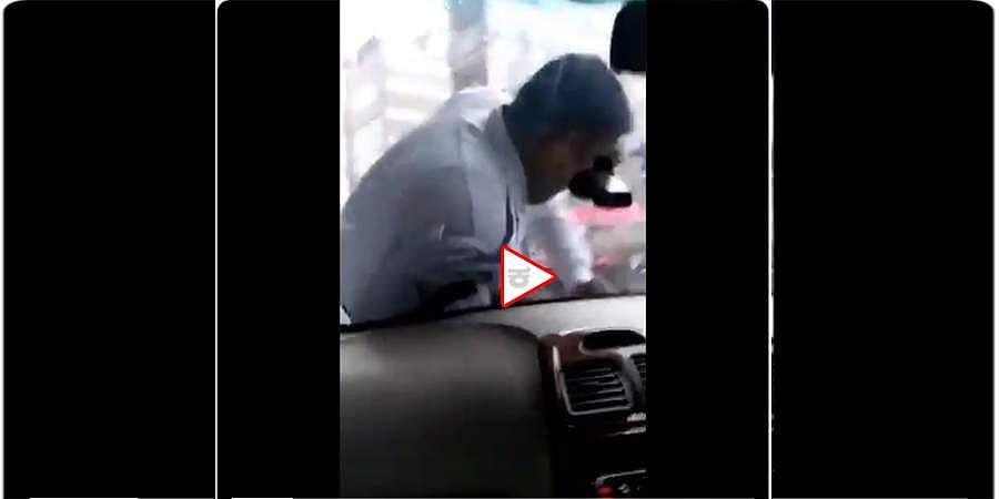 ವಿಡಿಯೋ: ನಿಯಮ ಉಲ್ಲಂಘಿಸಿದ ಕಾರು ನಿಲ್ಲಿಸಿದ ಪೊಲೀಸ್ ಮೇಲೆ ಕಾರು ಹರಿಸಲು ಮುಂದಾದ ಡ್ರೈವರ್!