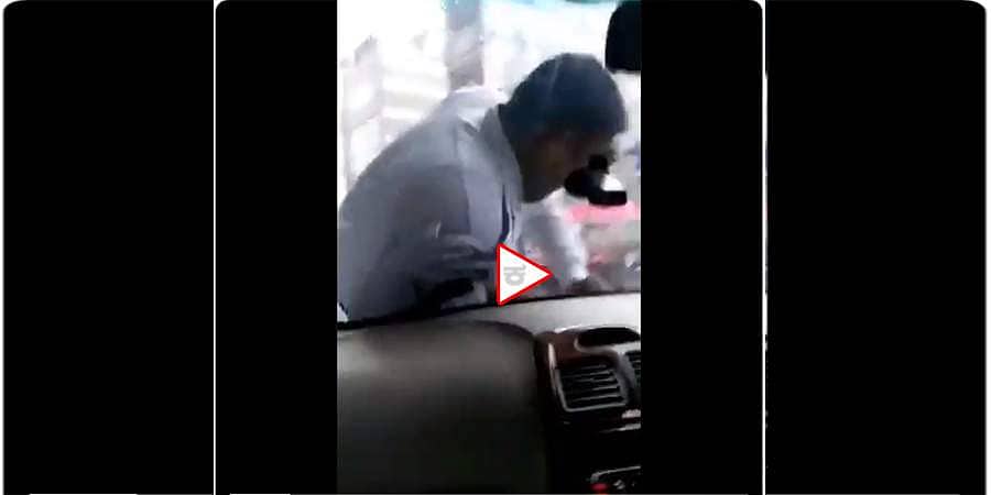 ವಿಡಿಯೋ: ನಿಯಮ ಉಲ್ಲಂಘಿಸಿದ ಕಾರು ನಿಲ್ಲಿಸಿದ ಪೊಲೀಸ್ ಮೇಲೆ ಕಾರು ಹರಿಸಲು ಮುಂದಾದ ಡ್ರೈವರ್!
