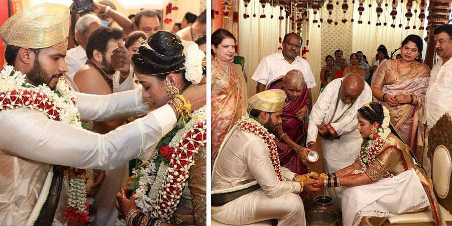 ಕೊರೋನಾ ವೈರಸ್ ಲಾಕ್ ಡೌನ್ ನಡುವೆಯೇ ನೆರವೇರಿದ ನಿಖಿಲ್-ರೇವತಿ ಮದುವೆ