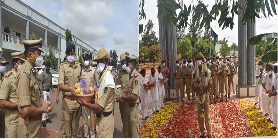 ಚಿಕ್ಕಬಳ್ಳಾಪುರ: ಕೊರೋನಾ ಗೆದ್ದ ಪೊಲೀಸ್ ಪೇದೆಗೆ ಹೂ ಮಳೆ ಸ್ವಾಗತ, ಸಿಬ್ಬಂದಿಗೆ ಆತ್ಮಸ್ಥೈರ್ಯ ತುಂಬಿದ ಐಜಿಪಿ