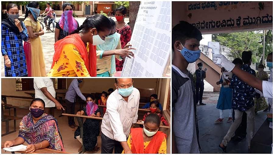 ಕೊರೋನಾ ಆತಂಕ ನಡುವೆ ಮುನ್ನೆಚ್ಚರಿಕೆಯಿಂದ ಎಸ್ಎಸ್ ಎಲ್ ಸಿ ಪರೀಕ್ಷೆ ಆರಂಭ: ಪರೀಕ್ಷಾ ಕೇಂದ್ರಕ್ಕೆ ಶಿಕ್ಷಣ ಸಚಿವ ಭೇಟಿ