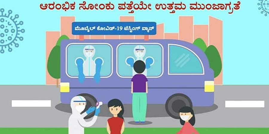 ಲಾಕ್ಡೌನ್ ಅವಧಿಯಲ್ಲಿ ಜನರ ನೆರವಿಗೆ ಮೊಬೈಲ್ ಕೋವಿಡ್ ಟೆಸ್ಟಿಂಗ್ ವಾಹನ ಸಿದ್ಧ: ಆರೋಗ್ಯ ಇಲಾಖೆ