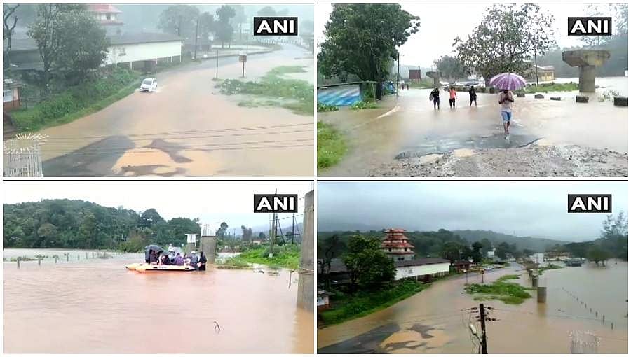 ಕೊಡಗು ಜಿಲ್ಲೆಯಲ್ಲಿ ತೀವ್ರ ಮಳೆ: ಮತ್ತೆ ಪ್ರವಾಹ ಭೀತಿ, ಅಪಾಯ ಮಟ್ಟ ಮೀರಿ ಹರಿಯುತ್ತಿದೆ ಕಾವೇರಿ ನದಿ