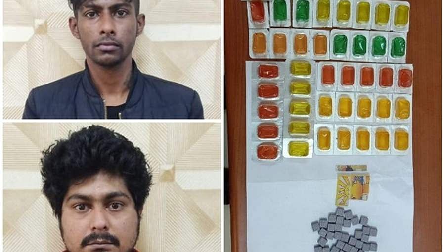 ಬೆಂಗಳೂರು: ಇಬ್ಬರು ಡ್ರಗ್ಸ್ ಪೆಡ್ಲರ್ ಗಳ ಬಂಧಿಸಿದ ಸಿಸಿಬಿ ಪೊಲೀಸರು, ರೂ.4 ಲಕ್ಷ ಮೌಲ್ಯದ ವಸ್ತು ವಶ