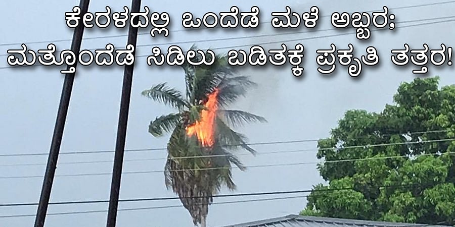 ಕೇರಳದಲ್ಲಿ ಒಂದೆಡೆ ಮಳೆ ಅಬ್ಬರ; ಮತ್ತೊಂದೆಡೆ ಸಿಡಿಲು ಬಡಿತಕ್ಕೆ ಪ್ರಕೃತಿ ತತ್ತರ!