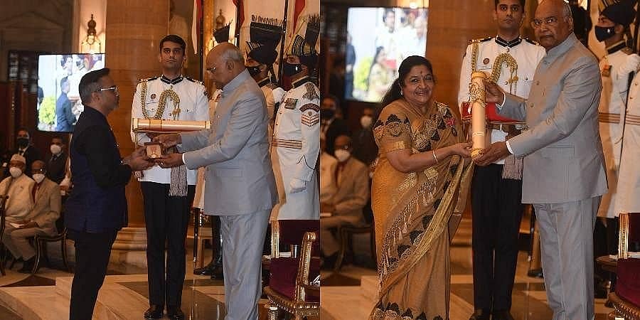 ಗಾನ ಗಂಧರ್ವ ಎಸ್.ಪಿ ಬಾಲಸುಬ್ರಮಣ್ಯಂ ಗೆ ಮರಣೋತ್ತರ ಪದ್ಮವಿಭೂಷಣ, ಗಾಯಕಿ ಕೆ.ಎಸ್ ಚಿತ್ರಾಗೆ ಪದ್ಮಭೂಷಣ ಪ್ರದಾನ