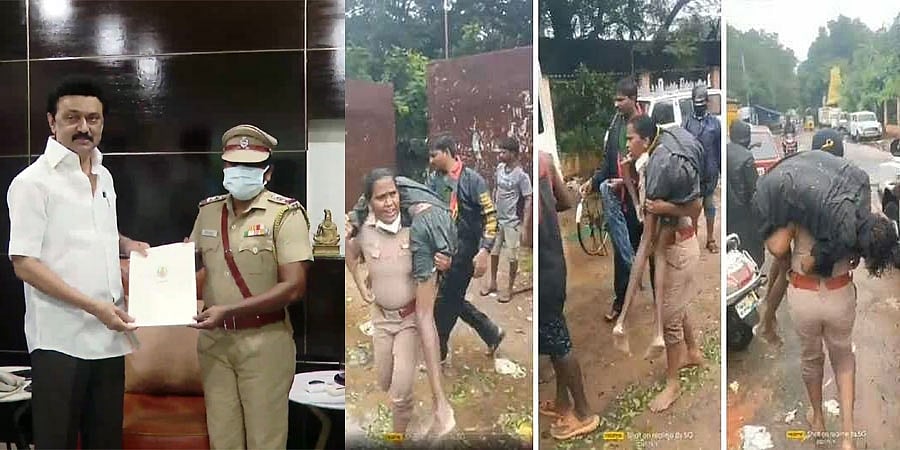 ಚೆನ್ನೈ: ಅಸ್ವಸ್ಥ ವ್ಯಕ್ತಿಯನ್ನು ಭುಜದ ಮೇಲೆ ಹೊತ್ತು ಸಾಗಿ ಆಸ್ಪತ್ರೆಗೆ ಸಾಗಿಸಿದ ಮಹಿಳಾ ಪೊಲೀಸ್ ಗೆ ಸಿಎಂ ಗೌರವ 