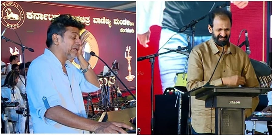 ಪುನೀತ ನಮನ: ವೇದಿಕೆಯಲ್ಲಿ ಬಿಕ್ಕಿ ಬಿಕ್ಕಿ ಅತ್ತ ಶಿವಣ್ಣ, ರಾಘಣ್ಣ