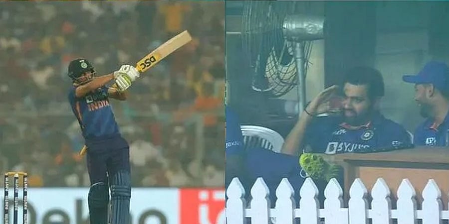 3rd T20I: 95 ಮೀಟರ್ ದೂರದ ಭಾರಿ ಸಿಕ್ಸರ್; ಡ್ರೆಸ್ಸಿಂಗ್ ರೂಮ್ ನಿಂದಲೇ ಸೆಲ್ಯೂಟ್ ಮಾಡಿದ ಕ್ಯಾಪ್ಟನ್ ರೋಹಿತ್ ಶರ್ಮಾ!