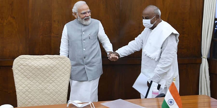 ಪರಿಷತ್ ಚುನಾವಣೆ: ಬಿಜೆಪಿ-ಜೆಡಿಎಸ್ ಮೈತ್ರಿ ಗ್ಯಾರಂಟಿ!: ಪ್ರಧಾನಿ ಮೋದಿ ಜೊತೆ ಸಭೆ ಬಳಿಕ ದೇವೇಗೌಡ ಹೇಳಿದ್ದೇನು?