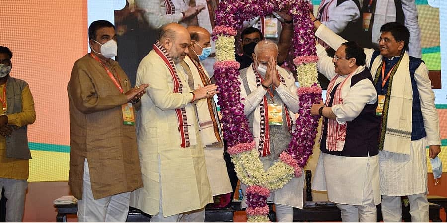 ಬಿಜೆಪಿ ರಾಷ್ಟ್ರೀಯ ಕಾರ್ಯಕಾರಣಿ: ಪ್ರಧಾನಿ ಮೋದಿ, ಅಧ್ಯಕ್ಷ ಜೆ.ಪಿ.ನಡ್ಡಾ ಸೇರಿ ಹಲವು ನಾಯಕರು ಭಾಗಿ