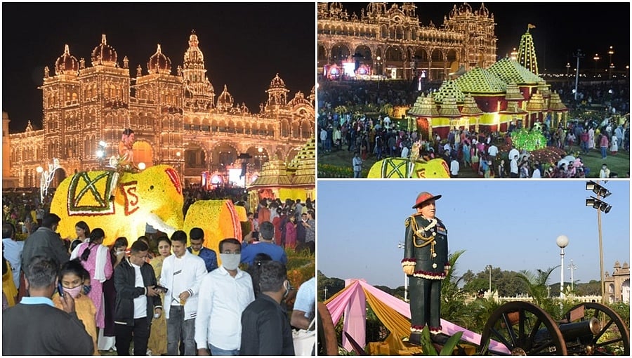 ಮೈಸೂರು ಫಲಪುಷ್ಪ ಪ್ರದರ್ಶನ: ಪುಷ್ಪಗಳಲ್ಲಿ ಕಂಗೊಳಿಸಿದ ಅಯೋಧ್ಯ ರಾಮ ಮಂದಿರ!
