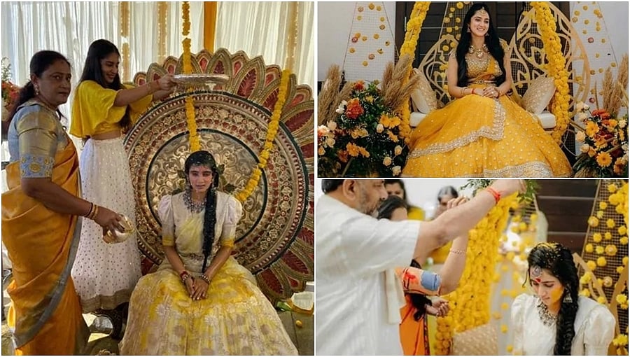 ಡಿಕೆಶಿ ಪುತ್ರಿ ಐಶ್ವರ್ಯಾ ಶಿವಕುಮಾರ್ ಅದ್ಧೂರಿ ಅರಿಶಿಣ ಶಾಸ್ತ್ರ, ಫೋಟೋಗಳು!