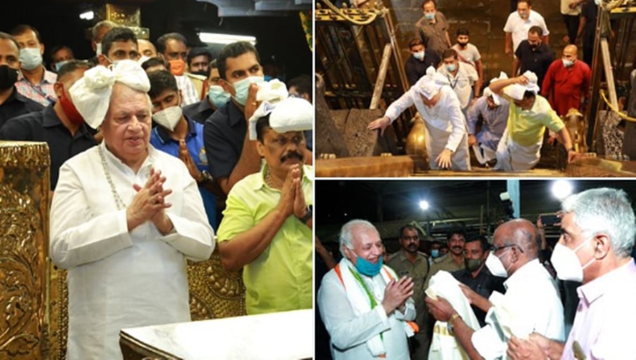 ತಲೆ ಮೇಲೆ ಇರುಮುಡಿ ಹೊತ್ತು ಅಯ್ಯಪ್ಪ ಸ್ವಾಮಿ ದರ್ಶನ ಪಡೆದ ಕೇರಳ ರಾಜ್ಯಪಾಲ ಆರಿಫ್ ಮೊಹಮ್ಮದ್ ಖಾನ್!