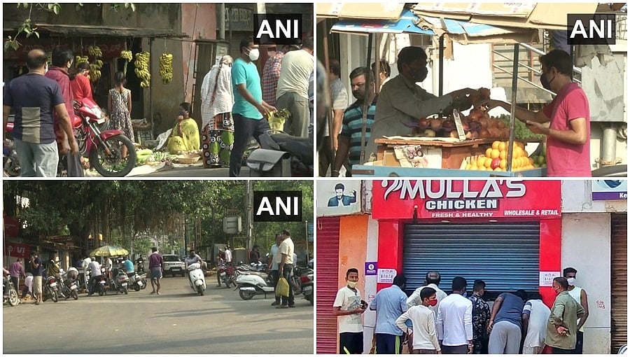 ರಾಜ್ಯದಲ್ಲಿ ಮುಂದುವರಿದ ವಾರಾಂತ್ಯ ಕರ್ಫ್ಯೂ: ಬಿಕೋ ಎನ್ನುತ್ತಿರುವ ರಸ್ತೆಗಳು, ಬೆಳಗ್ಗೆಯೇ ಖರೀದಿ ಮುಗಿಸಿದ ಜನರು