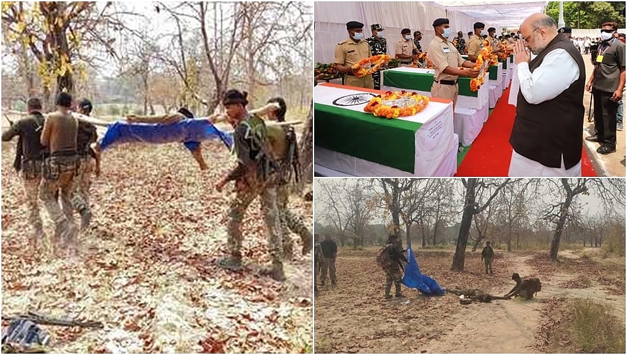 'ಯೂ' ಆಕಾರದಲ್ಲಿ ಟ್ರಾಪ್ ಮಾಡಿ ನಕ್ಸಲರಿಂದ ದಾಳಿ: ಘಟನಾ ಸ್ಥಳದ ಭೀಕರ ಚಿತ್ರಗಳು!