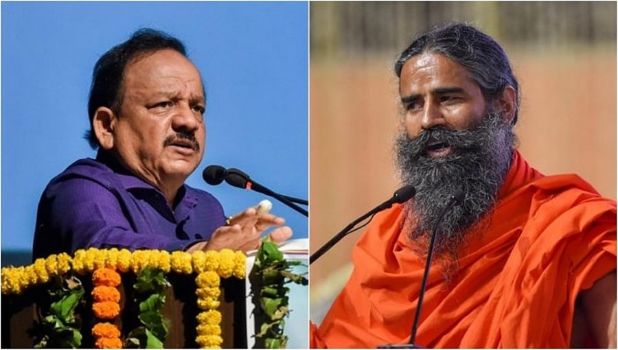 ಅಲೋಪತಿ ಕುರಿತ ಹೇಳಿಕೆ ಹಿಂಪಡೆಯುವಂತೆ ರಾಮ್ ದೇವ್ ಗೆ ಕೇಂದ್ರ ಸಚಿವ ಹರ್ಷವರ್ಧನ್ ಸೂಚನೆ